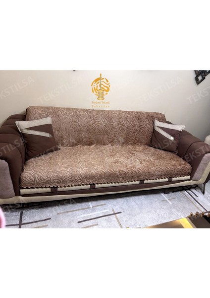 Süngerli Koltuk Örtüsü Jakarli Yeni Moda Kapiçino Rengi 1 Adet 210*170 cm fiyatları
