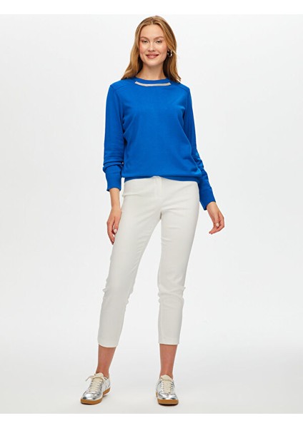 Zincir Şeritli Yuvarlak Yaka Triko Bluz S25TRB008