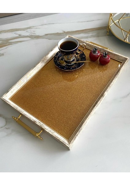 Simli Çay Tepsisi ,lüx Çay Tepsisi,sunum Tepsisi