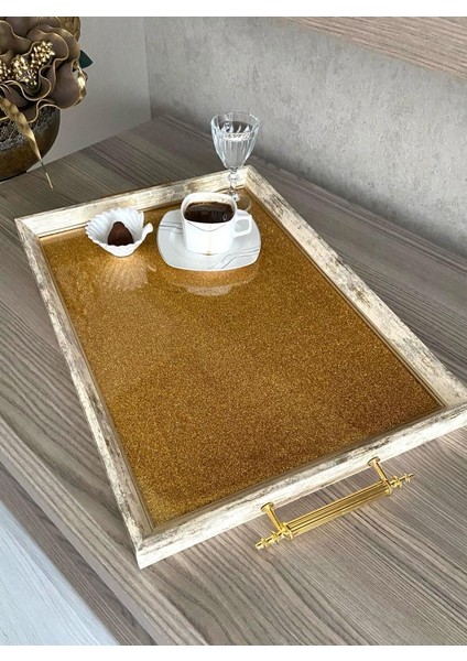 Simli Çay Tepsisi ,lüx Çay Tepsisi,sunum Tepsisi