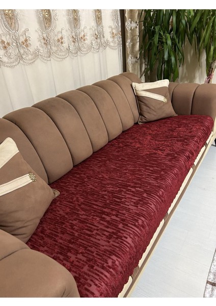 Süngerli Koltuk Örtüsü Yeni Moda Bordo Rengi 1ADET Kaydırmaz ve Kırışmaz Tasarım fırsatları