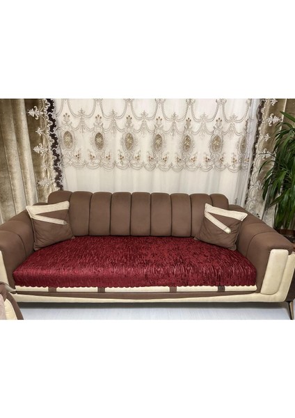 Süngerli Koltuk Örtüsü Yeni Moda Bordo Rengi 1ADET Kaydırmaz ve Kırışmaz Tasarım indirimleri