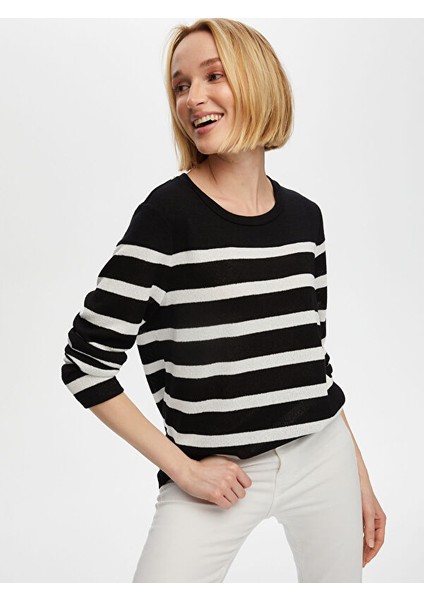 Çizgili Triko Görünümlü Uzun Kol T-Shirt S25TSH055 fiyatları