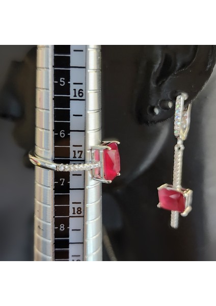 Kırmızı Taşlı Baget Set modelleri