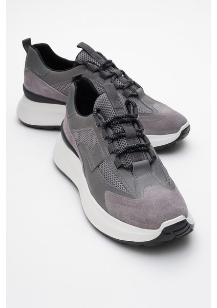Erkek Kalın Taban Bağcıklı Sneaker Deri Mc 21525 Gri fiyatları