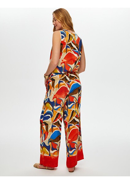 Eteği Sulu Soyut Desen Wide Leg Fit Pantolon S25PNT031 modelleri