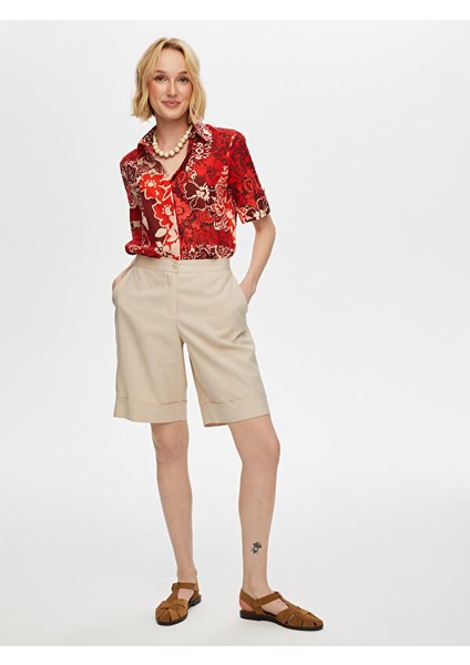 Duble Paça Viskon Şort S25SRT008