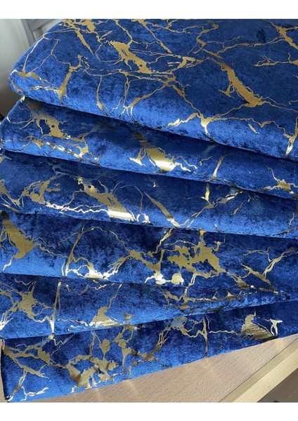 Koltuk Çekyat Örtüsü Yenimoda Altın Varaklı Dekoratif Lacivert Zemin Süngerli Koltukörtüsü 1ADET