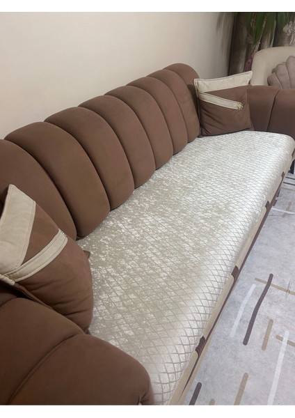 Süngerli Koltuk Örtüsü Yeni Moda Krem Rengi 1ADET Kaydırmaz ve Kırışmaz Tasarım 210*170 cm indirimleri