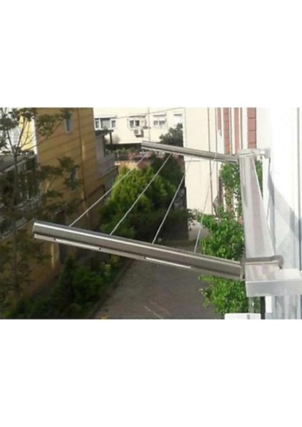 Balkon Çamaşır Kurutma Askısı Alüminyum Küpeşte Askılığı Kurutmalık Bronz Kare 80X30 mm