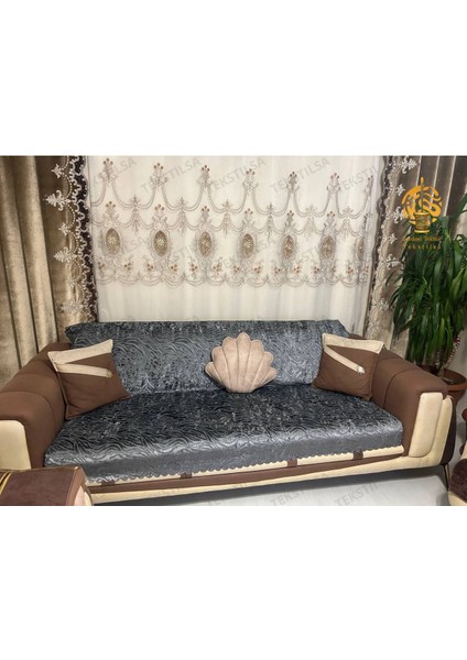 Süngerli Koltuk Örtüsü Yeni Moda Koyu Gri Rengi 1ADET 210*170 cm Kaydırmaz ve Kırışmaz Tasarım modelleri