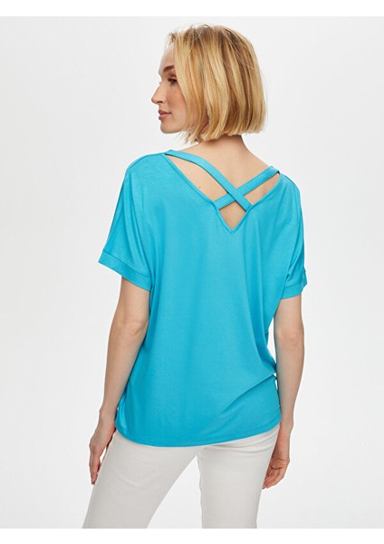 Yuvarlak Yaka Düşük Kollu T-Shirt 003 modelleri