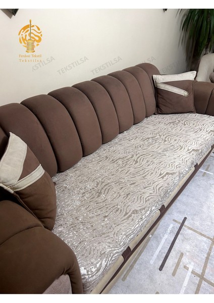 Süngerli Koltuk Örtüsü Yeni Moda Bej Rengi 1ADET 210*170 cm Kaydırmaz ve Kırışmaz Tasarım modelleri