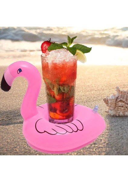 2 Adet Pembe Flamingo Desenli Bardak Tutacağı