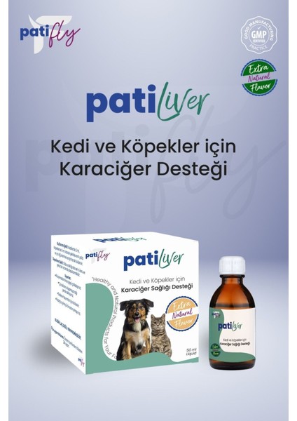 Patifly Liver Kedi ve Köpekler Için Desteği Liqit 50 ml