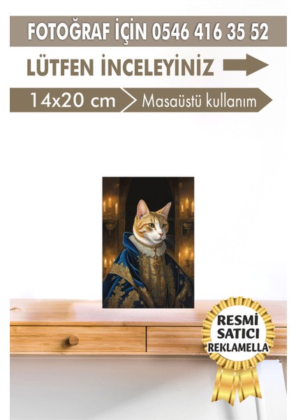 No:64 Kişiye Özel Tasarım Evcil Hayvan Tablosu Patili Hediyelik Kraliyet Kıyafetli Portresi