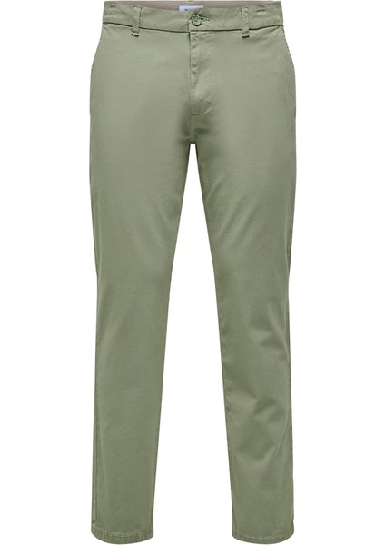 Erkek Regular Fit Lastikli Bel Haki Pantolon - 22029761
