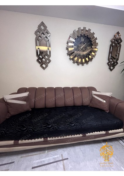 Süngerli Koltuk Örtüsü Yeni Moda Siyah Rengi 1ADET 210*170 cm Kaydırmaz ve Kırışmaz Tasarım modelleri
