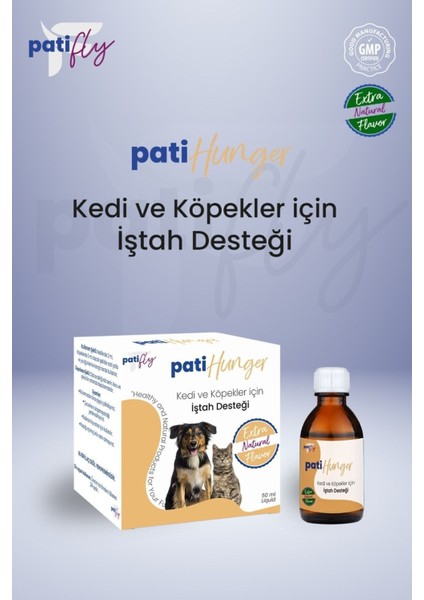 Patifly Hunger Kedi ve Köpekler Için Vitamin Mineral Liqit 50 ml