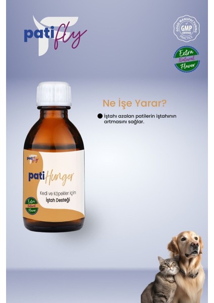 Patifly Hunger Kedi ve Köpekler Için Vitamin Mineral Liqit 50 ml