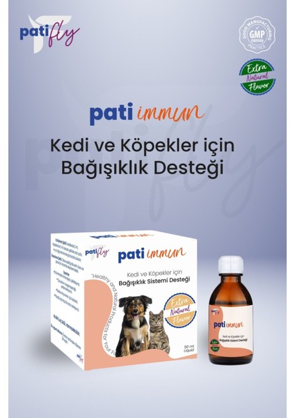 Patifly Immun Kedi ve Köpekler Için Desteği Liqit 50 ml