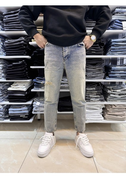 Yırtık Detay Yıkamalı Boyfriend Jean fiyatları