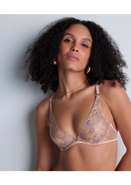 Sound Of Heart Balenli Üçgen Sütyen, Lurex Işlemeli Fransız Dantel, Şeffaf ve Parlak Etki fiyatları