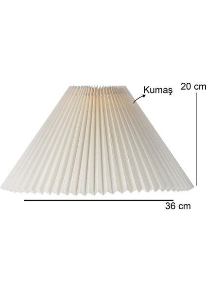 Homing Umbrella Pileli Kumaş Lambader Başlığı Krem 36 cm