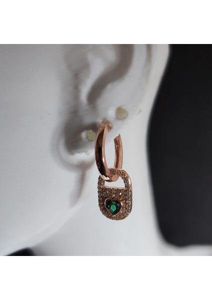 925 Ayar Gümüş Kilit Halka Küpe