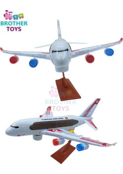 Turkish Airlines A330 Oyuncak Uçak Büyük Boy Sesli Işıklı Müzikli Uçak 40CM. Türk Hava Yolları Thy