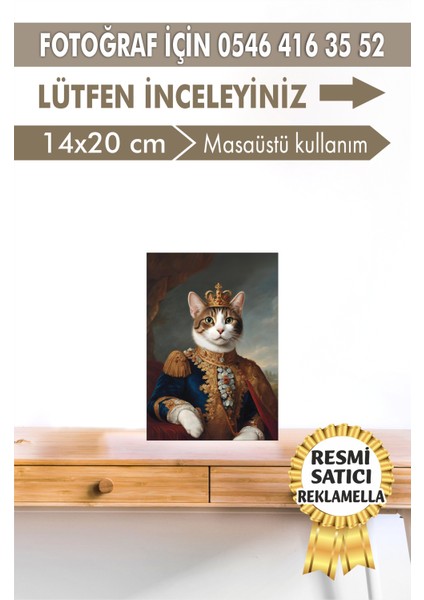 No:65 Kişiye Özel Tasarım Evcil Hayvan Tablosu Patili Hediyelik Kraliyet Kıyafetli Portresi