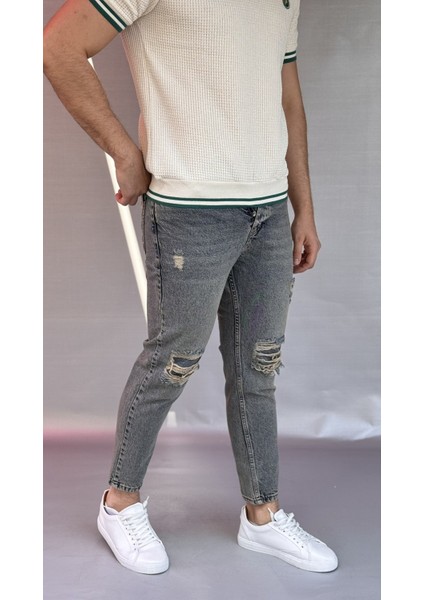 Yırtık Yama Detay Boyfriend Pantolon
