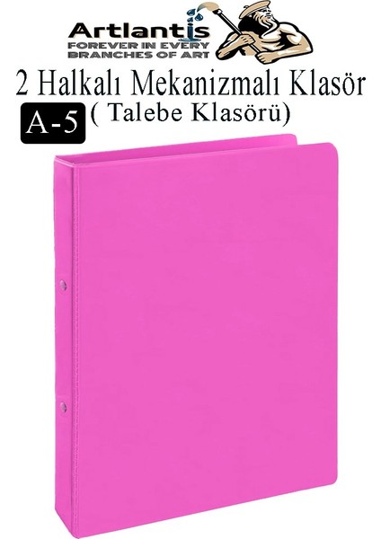 2 Halkalı Klasör 1 Adet A5 Pvc Öğrenci ve Ofis Tipi Evrak Sunum Klasörü Iç Cepli Otomatik Mekanizmalı Büro Okul Arşivle