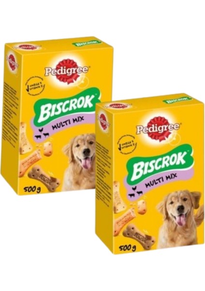 Biscrok Multi Mix Köpek Ödül Bisküvisi 2 x 500 gr