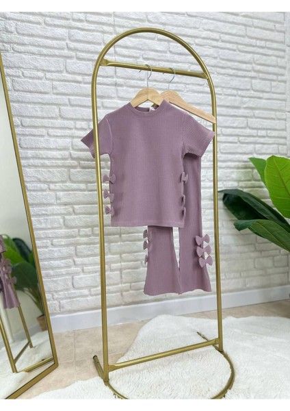 Pamuklu Fiyonklu Tayt Tişört Günlük Kız Takımı fiyatları