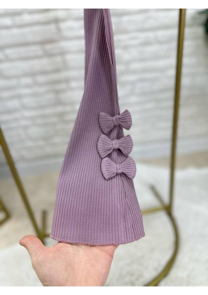 Pamuklu Fiyonklu Tayt Tişört Günlük Kız Takımı modelleri