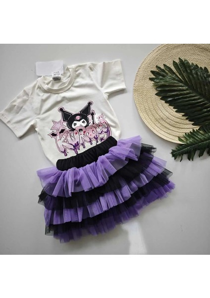 Kız Çocuk Kuromi Desenli Tütü Etekli Takım fiyatları