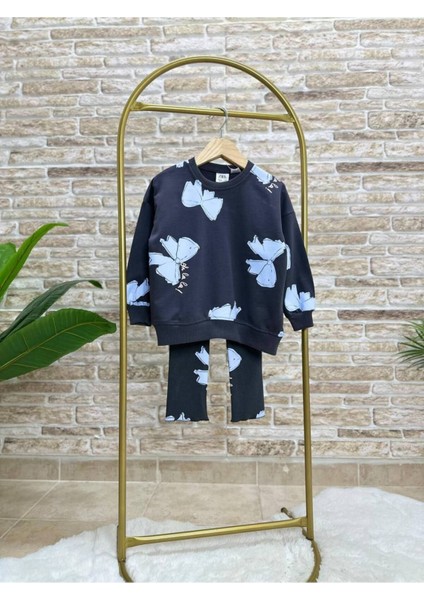 Fiyonk Desenli 2'li Kız Tayt Takımı Pamuklu fırsatları