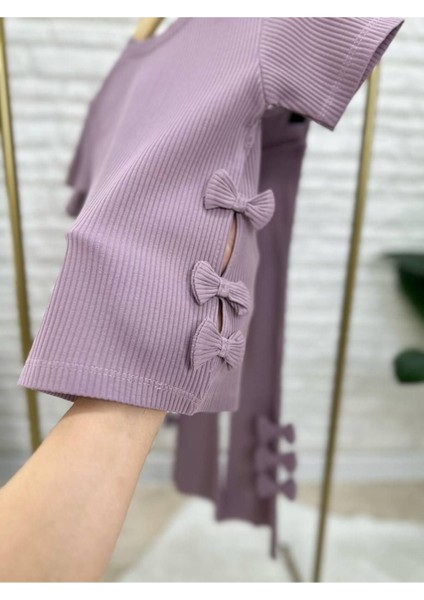 Pamuklu Fiyonklu Tayt Tişört Günlük Kız Takımı fırsatları