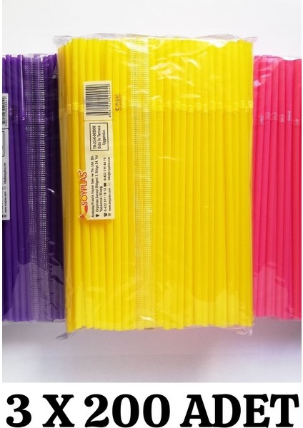 İnce Pipet Körüklü Renkli 600'LÜ Pipet