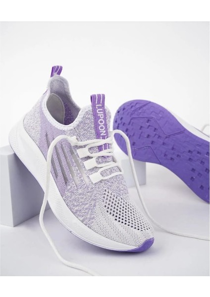 Ortopedik Yumuşak Taban Günlük Yazlık Sneaker Spor Ayakkabı Pembe Lila Beyaz Anne Kız Kombini