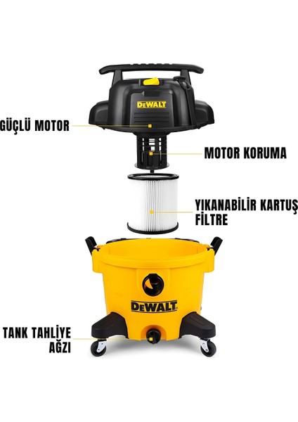 DXV34P-QT 960W 34LT Islak ve Kuru Elektrikli Süpürge
