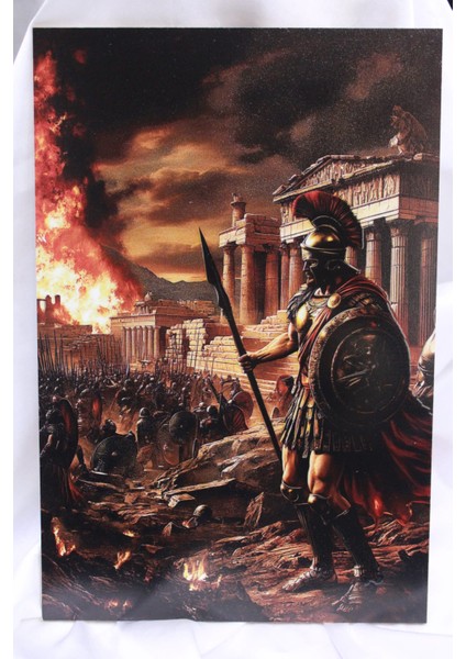 Truva Serisi 4'lü Ahşap Retro Poster 18 cm x 27 cm fiyatları