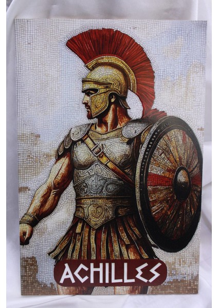 Truva Serisi 4'lü Ahşap Retro Poster 18 cm x 27 cm modelleri