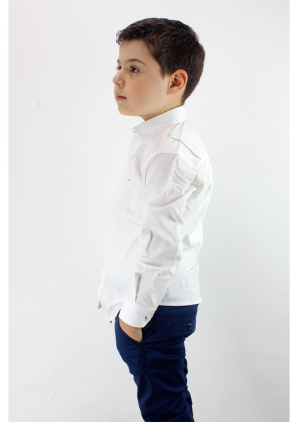 Erkek Çocuk Kendinden Desenli Uzun Kol Gömlek fiyatları