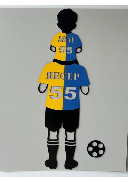 Baba Oğul Fenerbahçe Formalı Isme Özel Mdf Duvar Süsü
