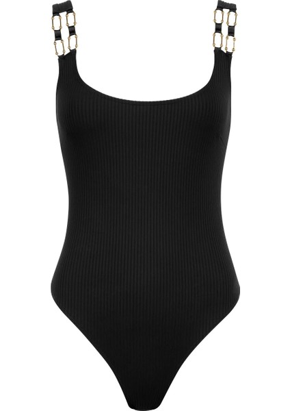 Les Bodys By Aubade Body, Balerin Ilhamlı Zarif Kare Yaka, Altın Renkli Mücevher Süslemeli