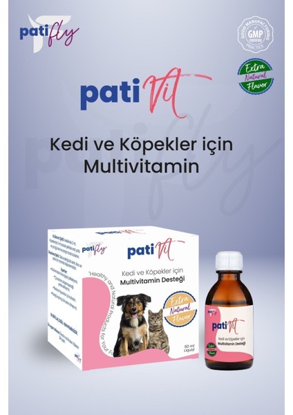 Patifly Kedi ve Köpekler Için Multivitamin Liqit 50 ml