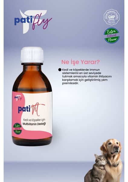 Patifly Kedi ve Köpekler Için Multivitamin Liqit 50 ml