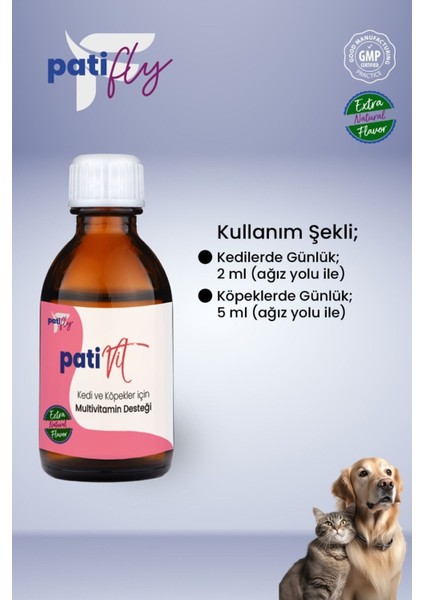 Patifly Kedi ve Köpekler Için Multivitamin Liqit 50 ml